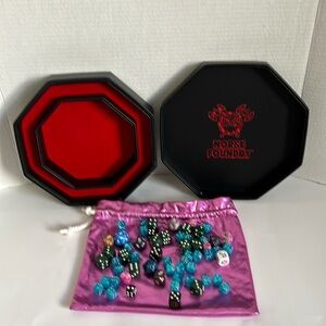 Norse Foundry dice tray and 59 gaming dice.